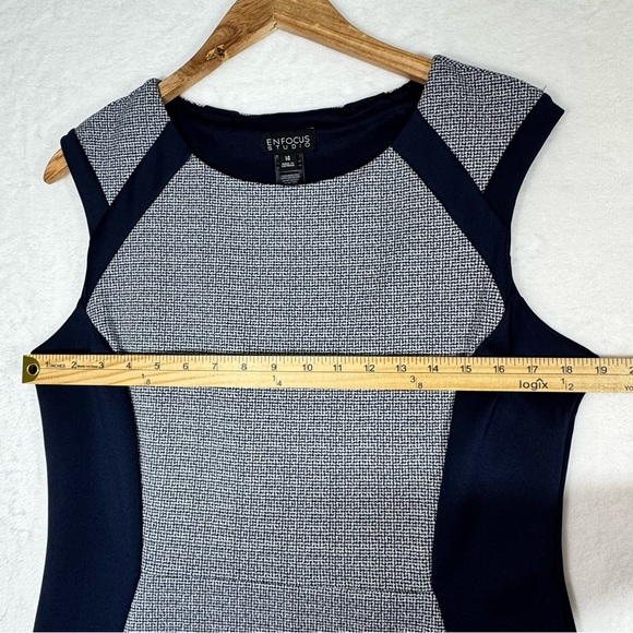 Enfocus Studio Navy Blue Color Block Dress Women's Size 14 RN 74299 Officewear - Picture 8 of 16